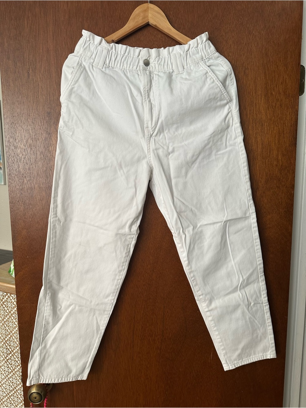 STRADIVARIUS High Waisted White Pants